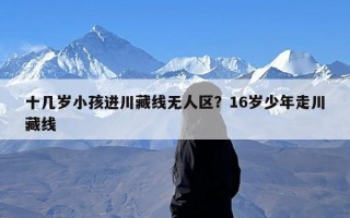 十几岁小孩进川藏线无人区？16岁少年走川藏线