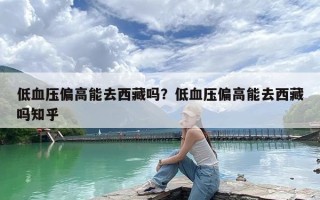 低血压偏高能去西藏吗？低血压偏高能去西藏吗知乎