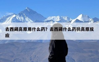 去西藏高原用什么药？去西藏什么药抗高原反应