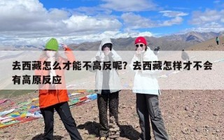 去西藏怎么才能不高反呢？去西藏怎样才不会有高原反应