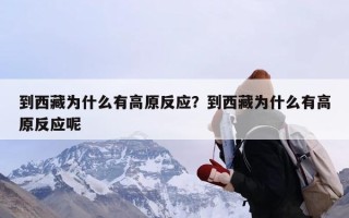 到西藏为什么有高原反应？到西藏为什么有高原反应呢