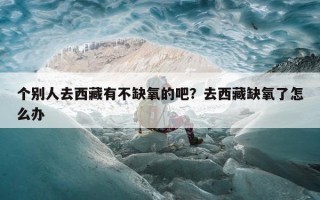 个别人去西藏有不缺氧的吧？去西藏缺氧了怎么办