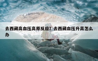 去西藏高血压高原反应？去西藏血压升高怎么办